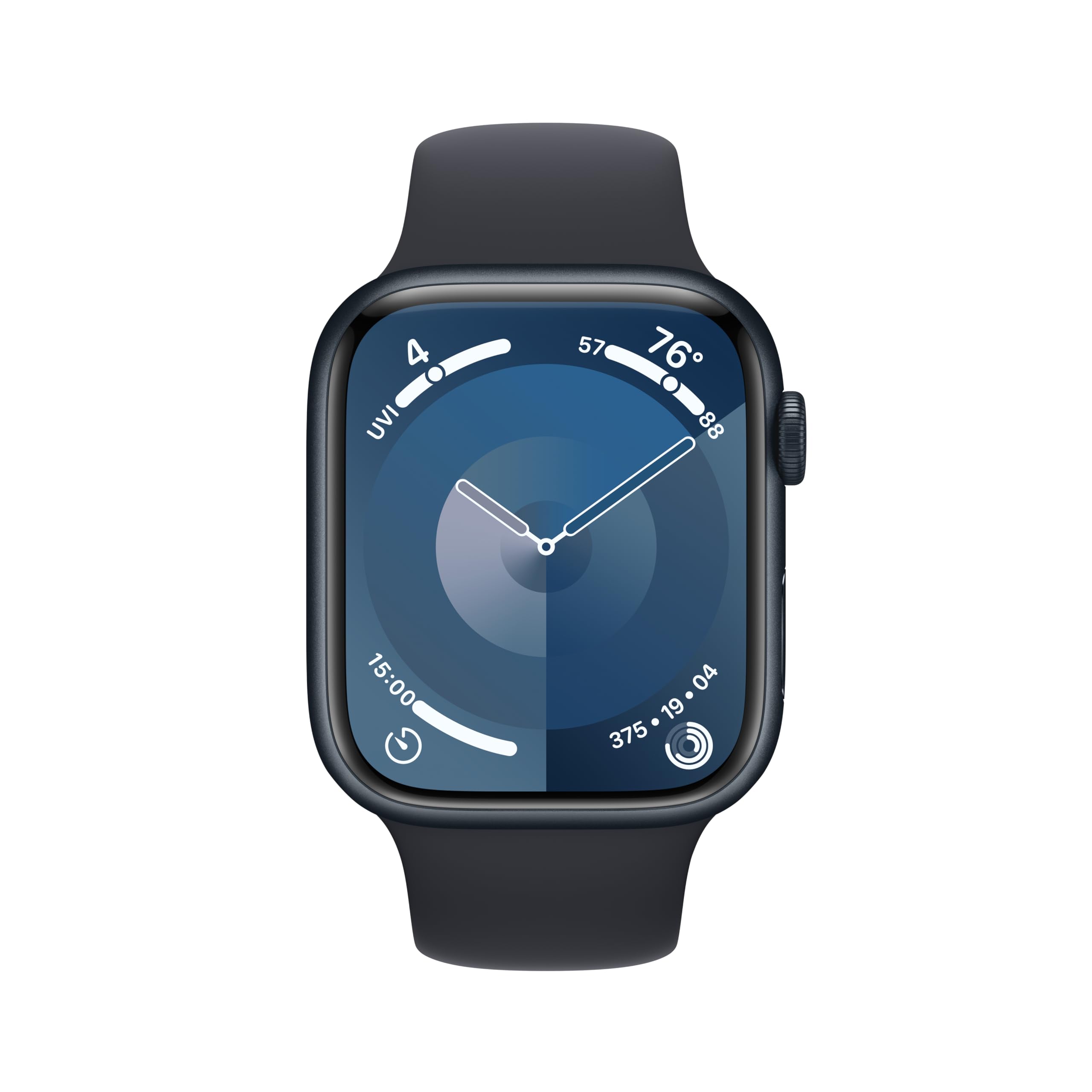 Apple Watch Series 9 (GPS) 45mm Aluminum Case with Midnight Sport Band - S/M - Midnight - MR993LL/A