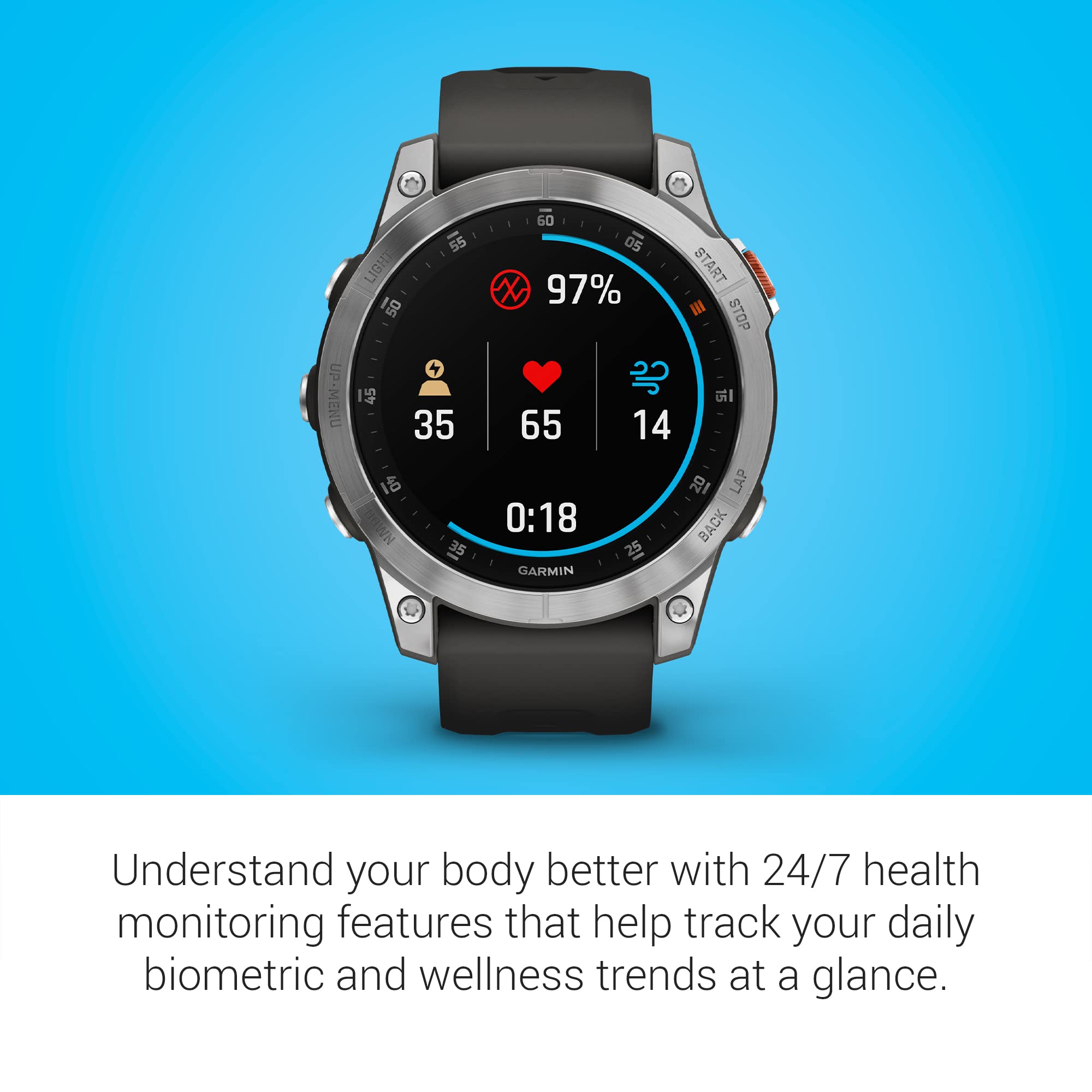 Garmin - epix (Gen 2) GPS Smartwatch 47mm Fiber-reinforced polymer - Steel - 010-02582-00