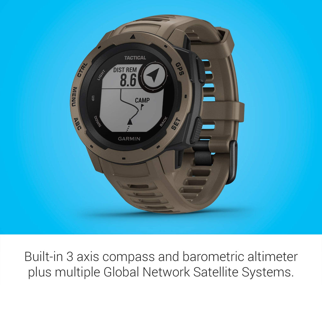 Garmin Instinct Tactical, Rugged GPS Watch, Tan - 010-02064-71