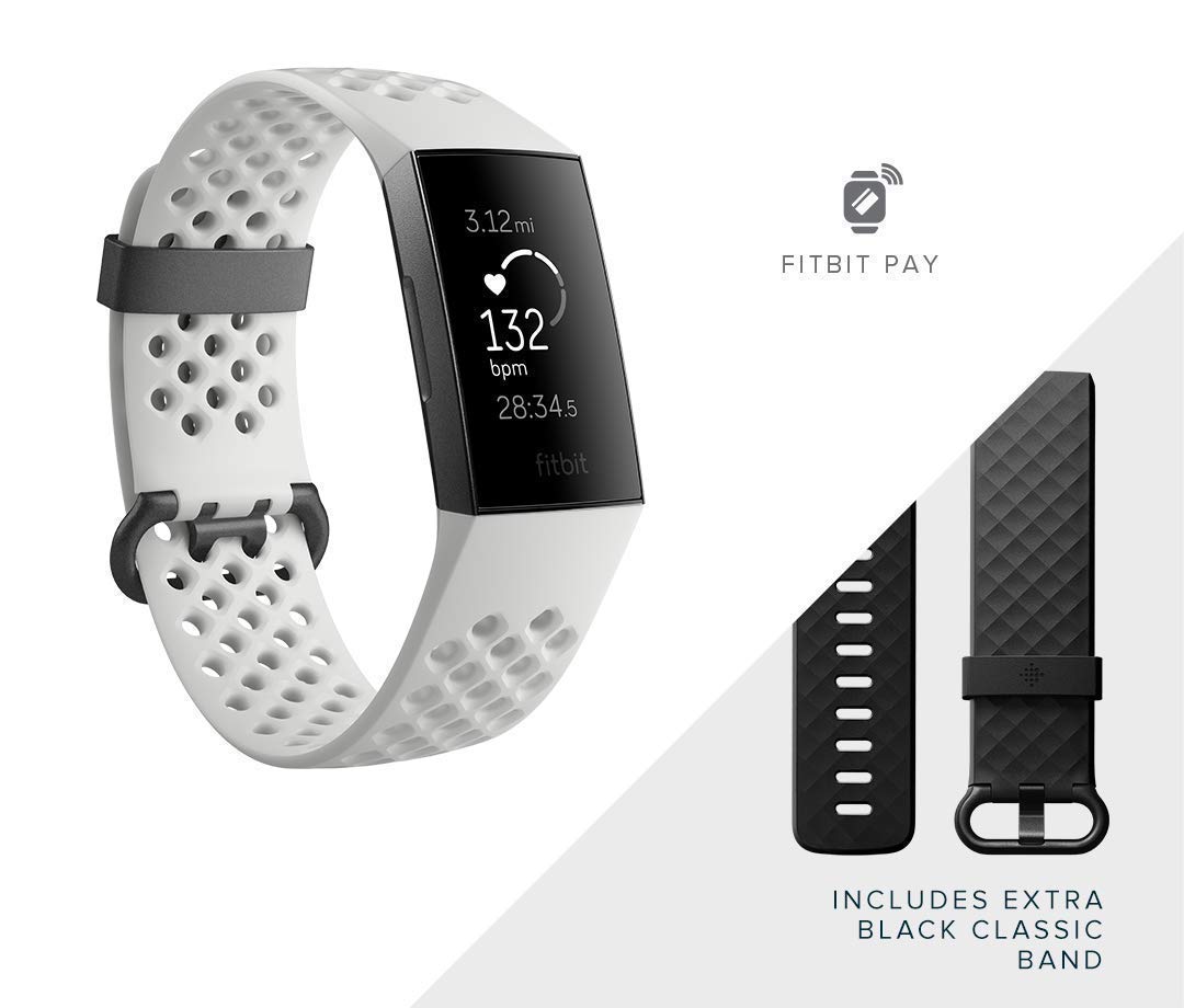Fitbit Charge 3 Special Edition Activity Tracker - White/Graphite - FB410GMWT