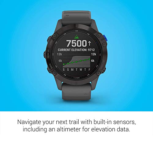 Garmin - Fenix 6 Pro Solar GPS Smartwatch 47mm - Black with Slate Gray Band - 010-02410-14