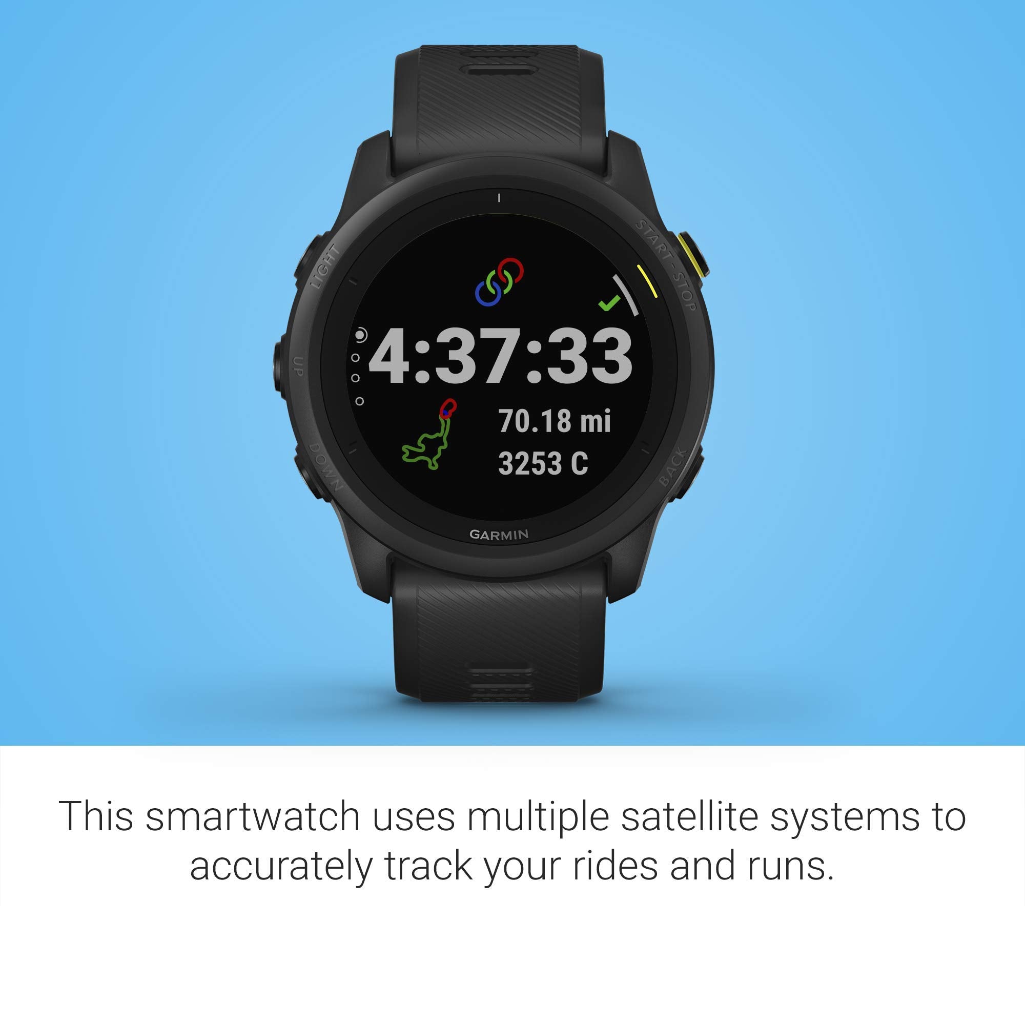 Garmin - Forerunner 745 GPS Smartwatch 30mm Fiber-Reinforced Polymer - Black - 010-02445-00