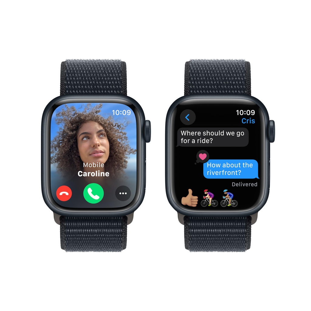 Apple Watch Series 9 (GPS) 41mm Midnight Aluminum Case with Midnight Sport Loop - Adj - Midnight