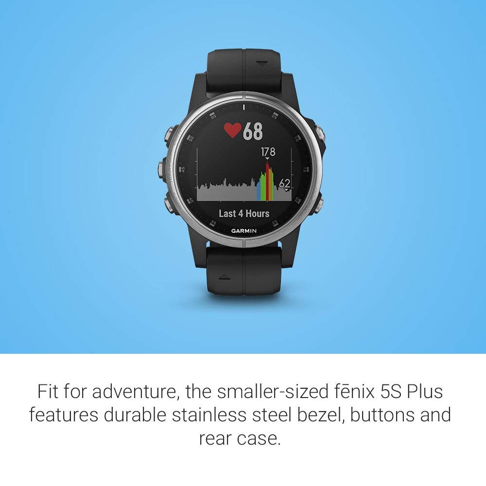 Garmin fenix 5 Plus, Premium Multisport GPS Smartwatch,  Black/Silver - 010-01988-01