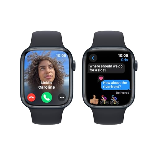 Apple Watch Series 9 (GPS) 45mm Midnight Case with Midnight Sport Band - M/L - MR9A3LW/A