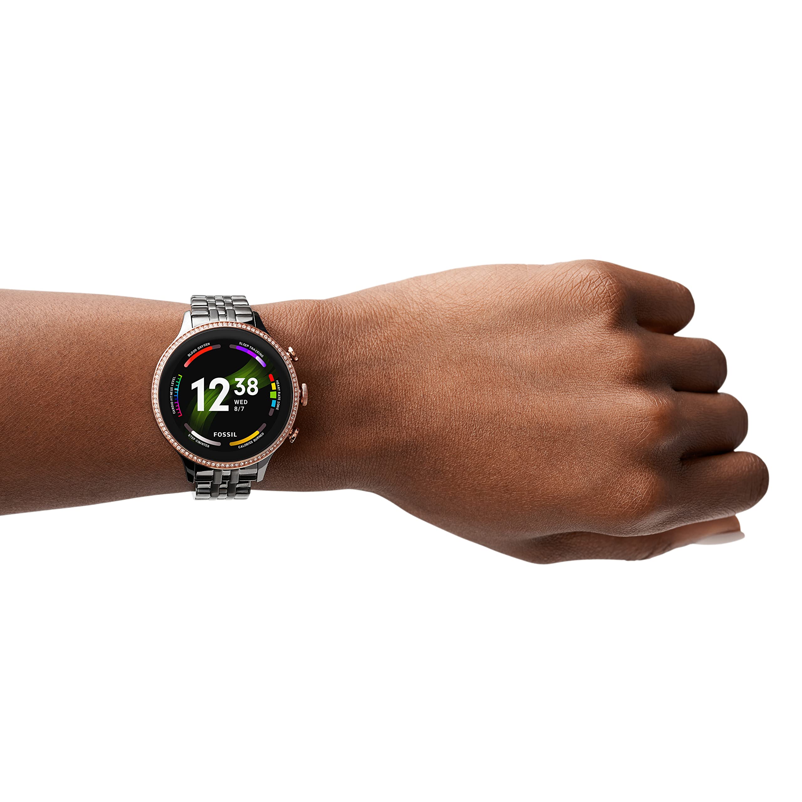 Fossil - Gen 6 Smartwatch 42mm Gunmetal Stainless Steel - Gunmetal/Rose Gold - FTW6078V