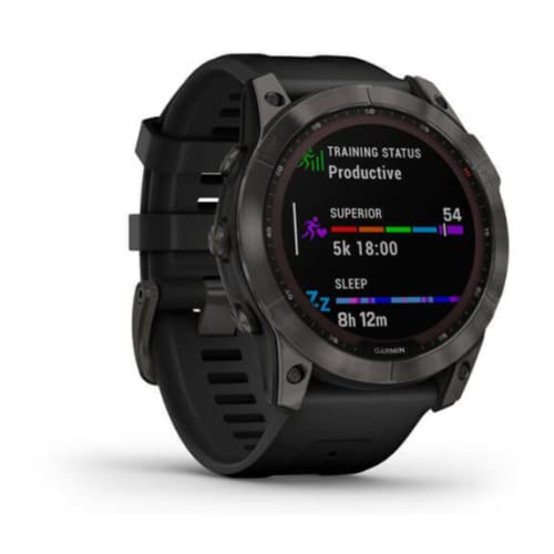 Garmin fenix 7X Sapphire Solar Edition - GPS - 51mm - Carbon Gray DLC Titanium w/ Black Band - 010-02541-10