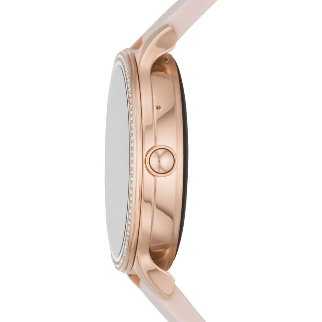 Fossil Gen 5E 42mm Stainless Steel Case with Pink Silicone Strap - FTW6066
