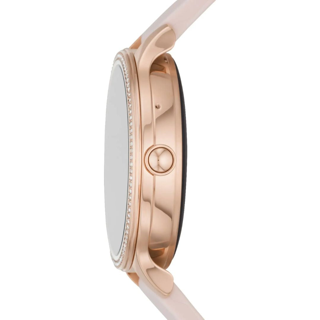 Fossil Gen 5E 42mm Stainless Steel Case with Pink Silicone Strap - FTW6066