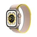 Apple Watch Ultra (GPS + Cellular) 49mm Titanium Case with Yellow/Beige Trail Loop - S/M - MNHD3LL/A