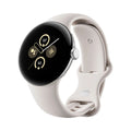 Google - Pixel Watch 2 Polished Silver Aluminum Case Smartwatch with Porcelain Active Band - Wi-Fi - GA05031-US