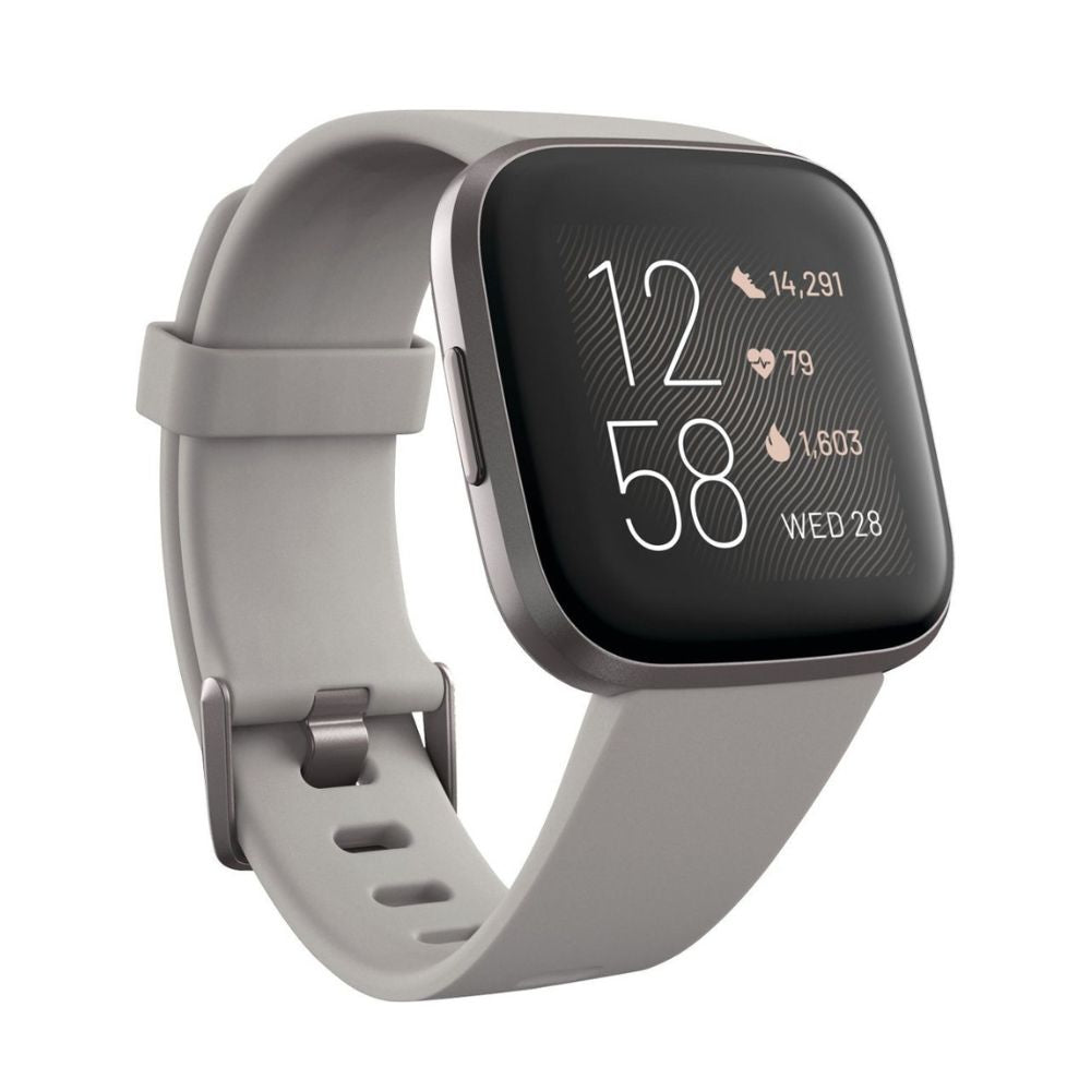 Fitbit - Versa 2 Smartwatch 40mm Aluminum Stone/Mist Gray- FB507GYSR