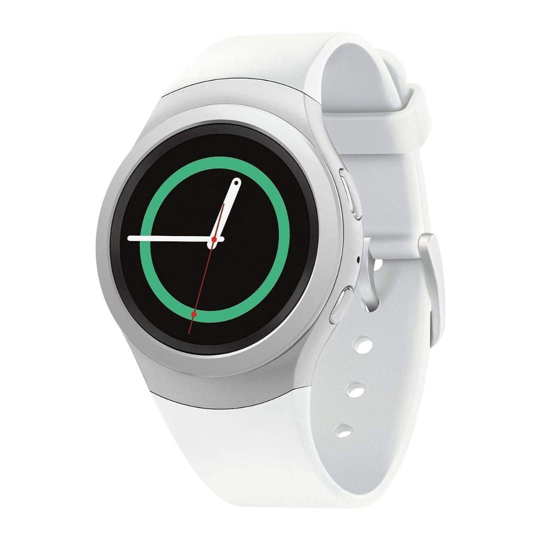 AT&T - Samsung Gear S2 Smartwatch - Silver with White Band  - SM-R730AZWAATT