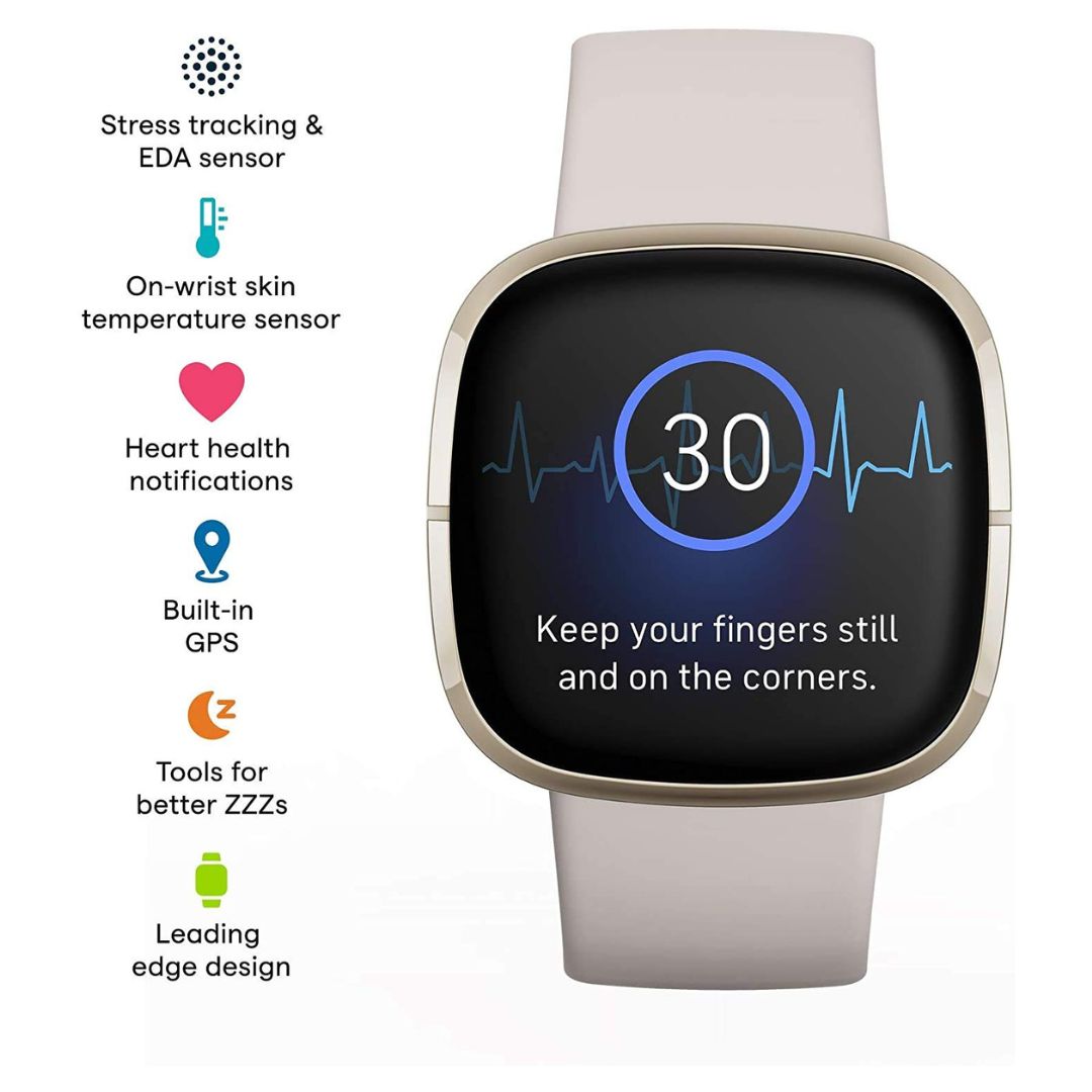 Fitbit Sense Advanced Health Smartwatch ? Soft Gold ? FB512GLWT