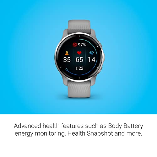 Garmin Venu 2 Plus GPS Smartwatch 43 mm Silver with Gray Band - 010-02496-00