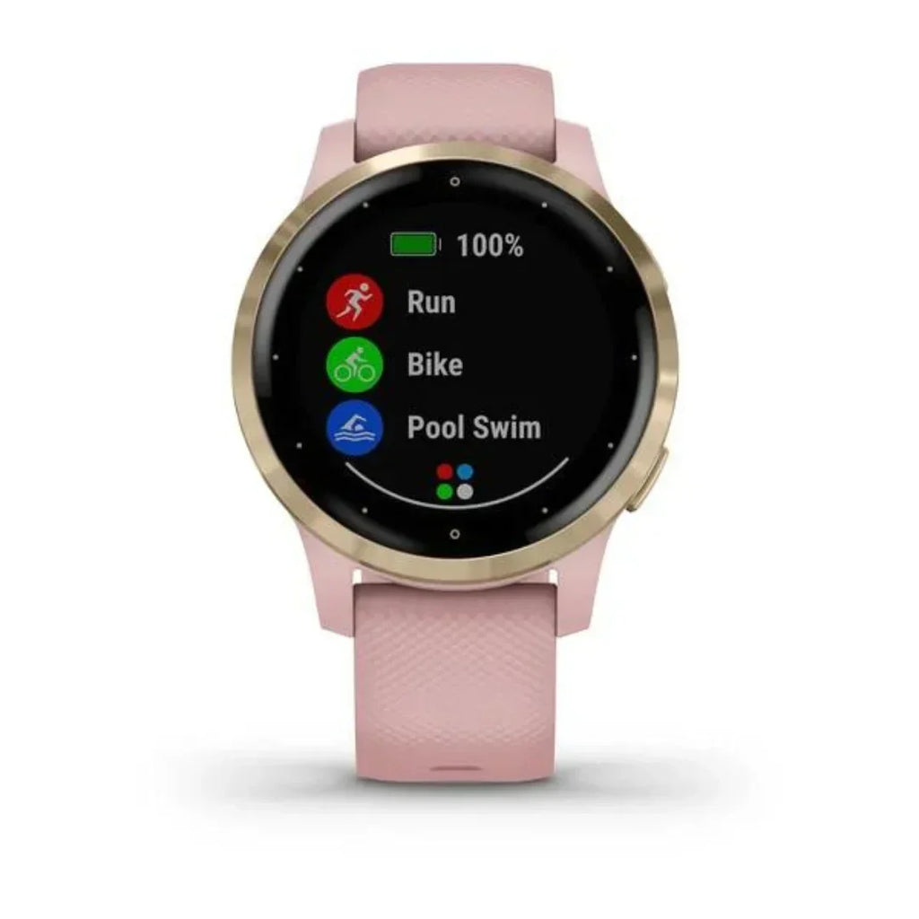 Garmin - vivoactive 4S Smartwatch 40mm Light Gold With Dust Rose - 010-02172-31