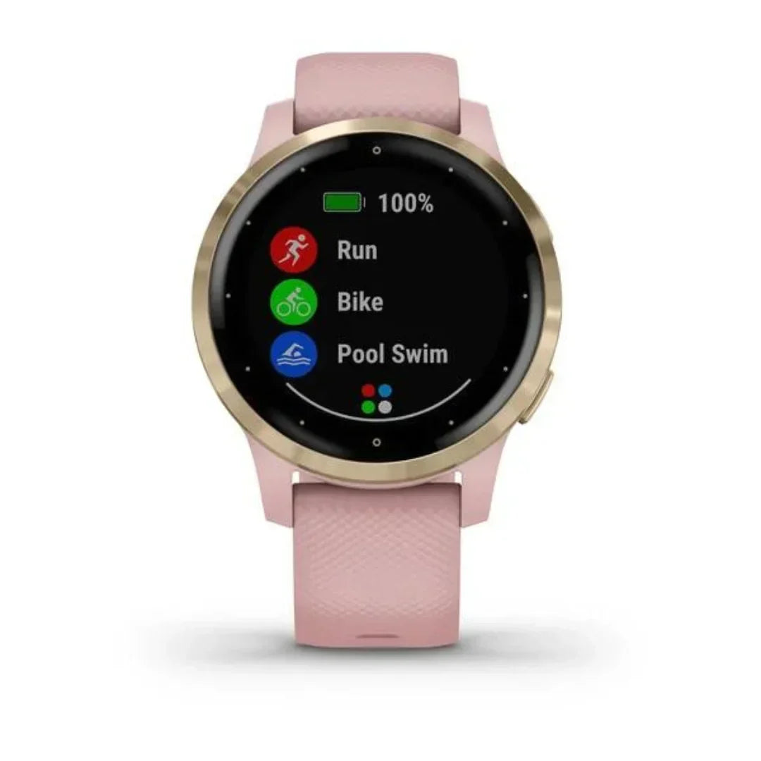Garmin - vivoactive 4S Smartwatch 40mm Light Gold With Dust Rose - 010-02172-31