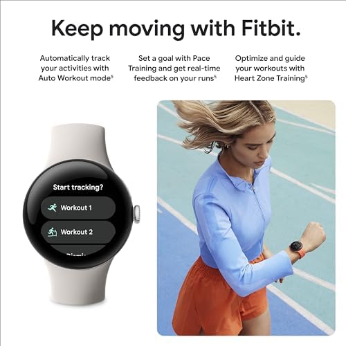 Google - Pixel Watch 2 Polished Silver Smartwatch w/ Bay Active Band LTE -GA05012-US