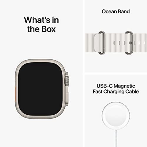 Apple Watch Ultra (GPS + Cellular) 49mm Titanium Case with White Ocean Band ? MNH83LL/A