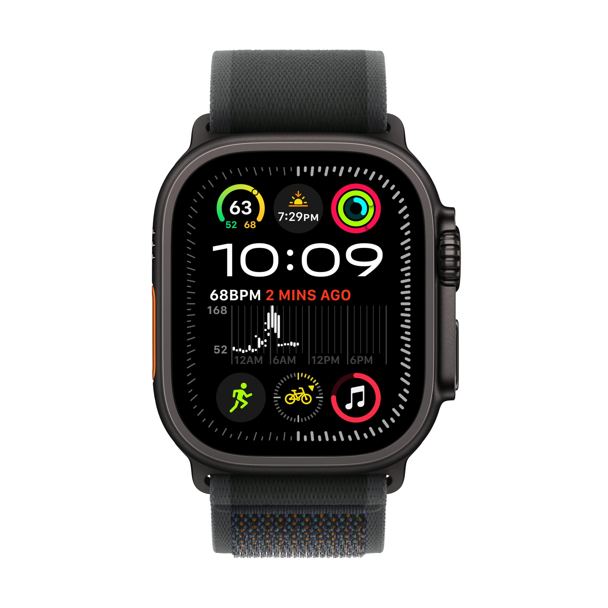 Apple Watch Ultra 2 (GPS + Cell) 49mm Black Titanium Case w/ Black Trail Loop S/M
