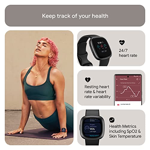Fitbit Versa 4 Smartwatch ? Graphite (FB523BKBK-US)