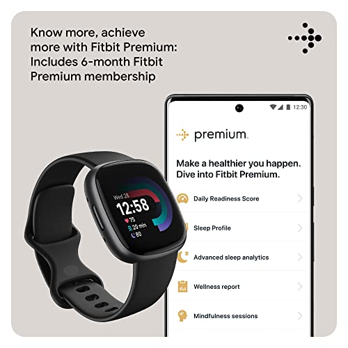 Fitbit Versa 4 Smartwatch ? Graphite (FB523BKBK-US)