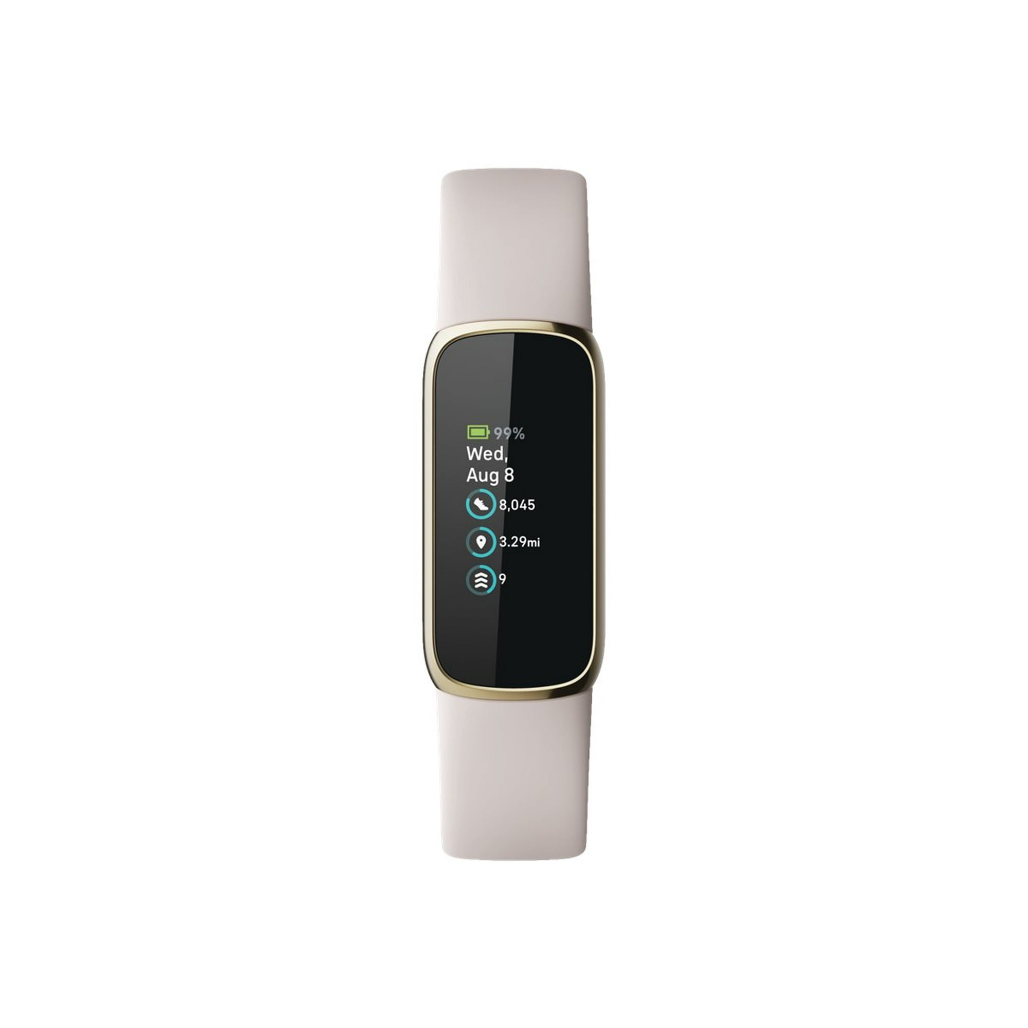 Fitbit Luxe Fitness & Wellness Tracker ? Soft Gold Case with White Band ? FB422GLWT