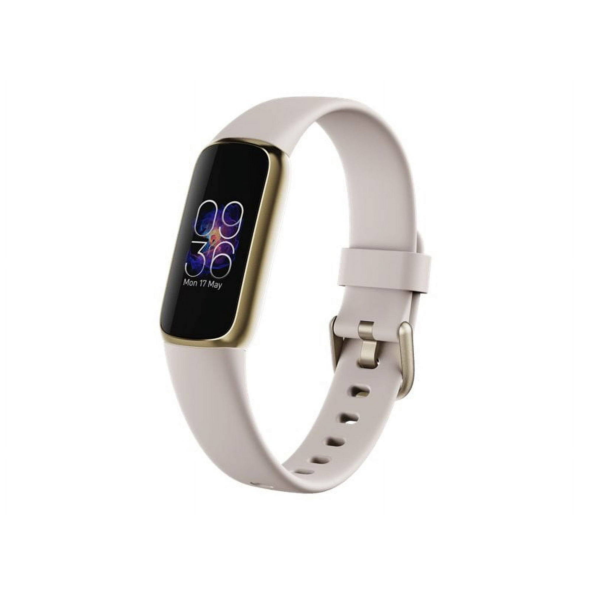 Fitbit Luxe Fitness & Wellness Tracker ? Soft Gold Case with White Band ? FB422GLWT