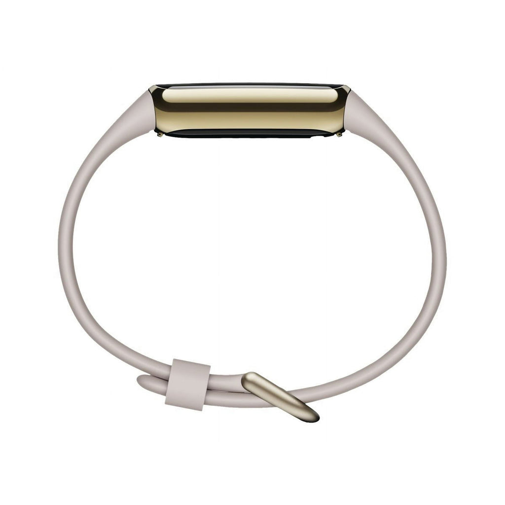 Fitbit Luxe Fitness & Wellness Tracker ? Soft Gold Case with White Band ? FB422GLWT