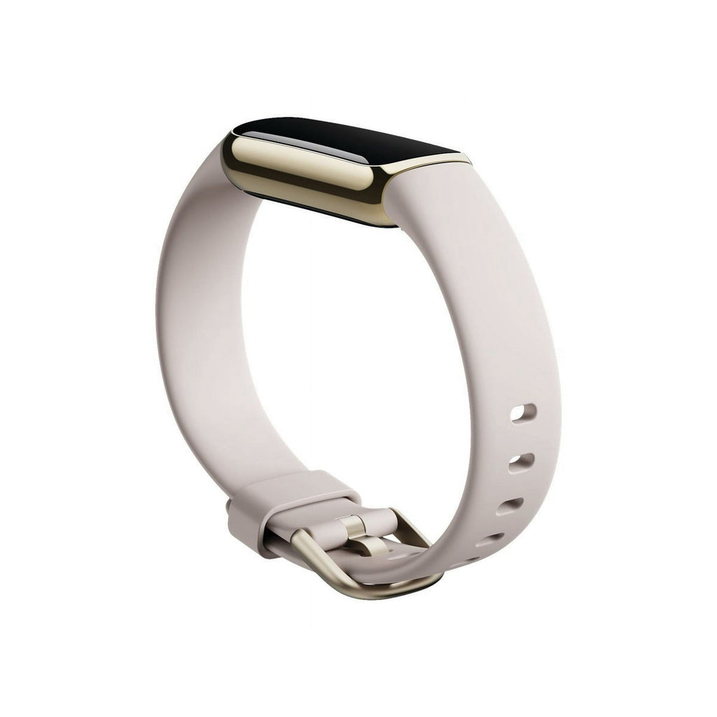 Fitbit Luxe Fitness & Wellness Tracker ? Soft Gold Case with White Band ? FB422GLWT