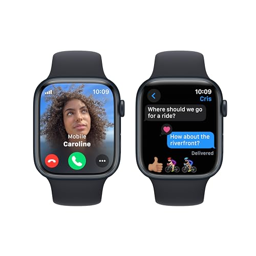 Apple Watch Series 9 (GPS + Cellular) ? 45mm Aluminum Case with Midnight Sport Band (S/M) ? Midnight ? MRMC3LW/A