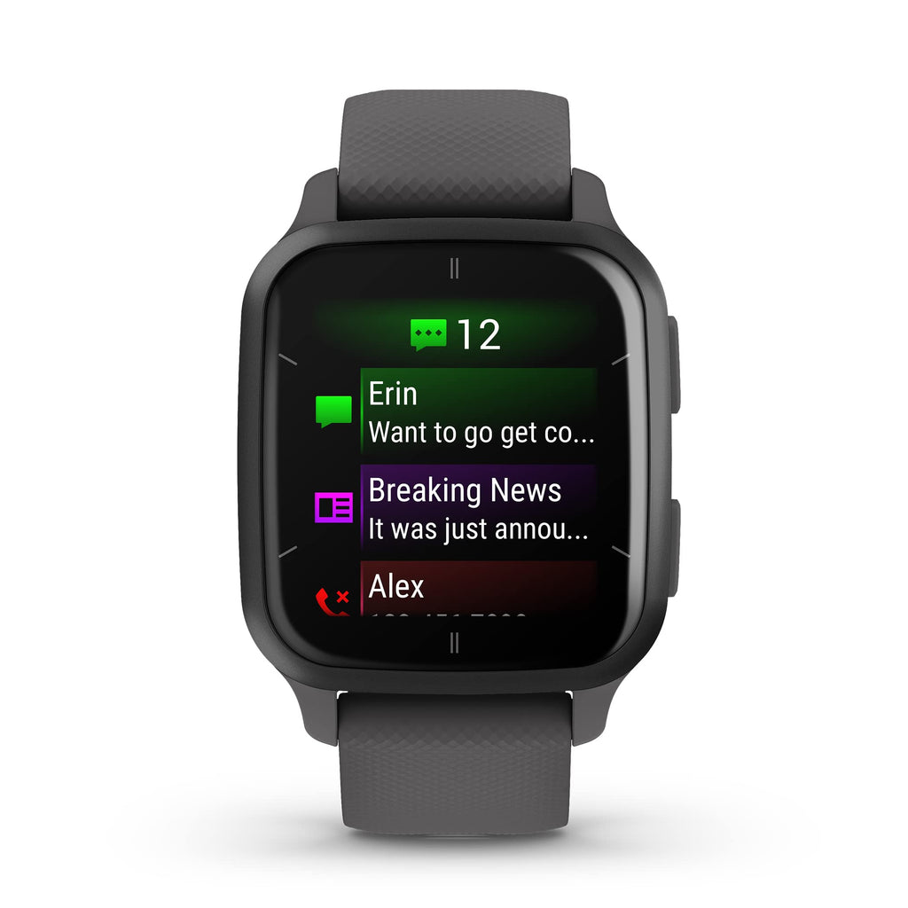 Garmin Venu Sq 2 GPS 40mm Slate Aluminum with Shadow Gray Case w/ Gray Silicone Band - 010-02701-00