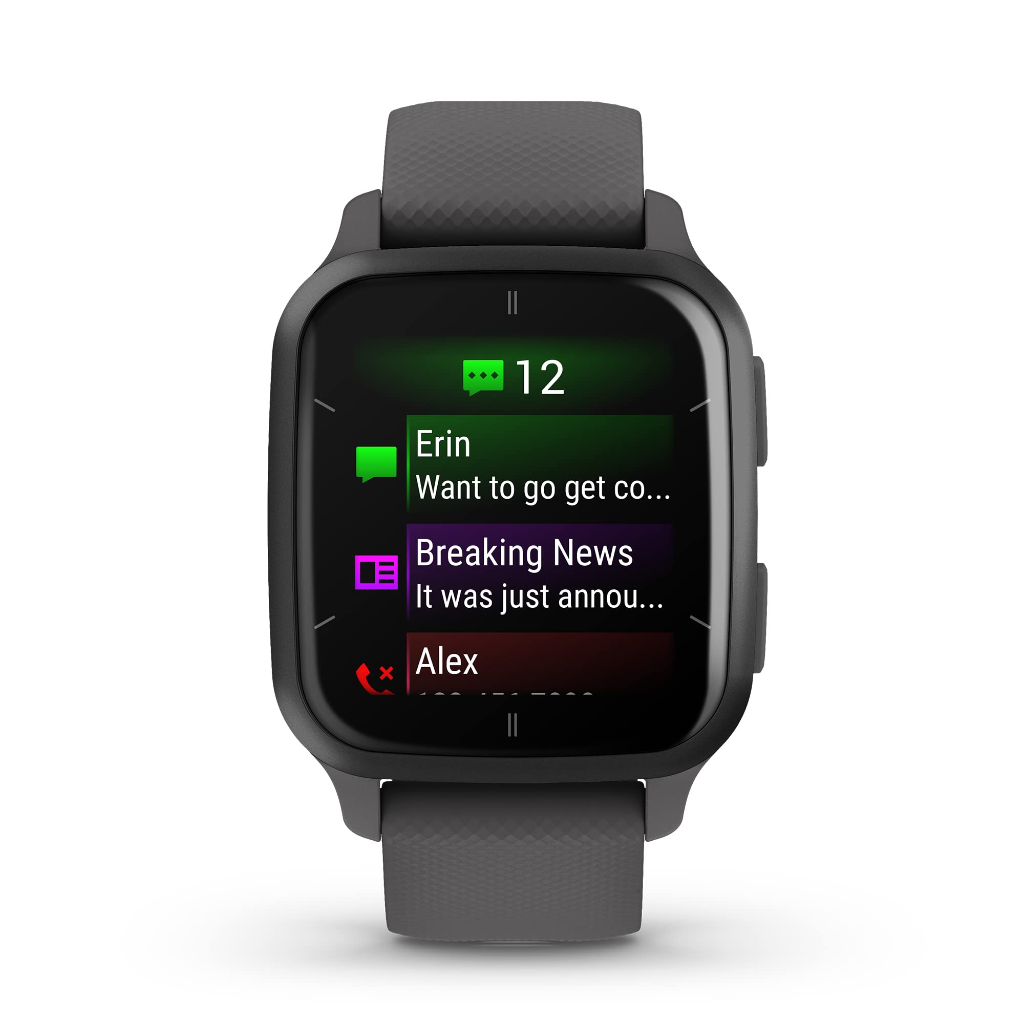 Garmin Venu Sq 2 GPS 40mm Slate Aluminum with Shadow Gray Case w/ Gray Silicone Band - 010-02701-00