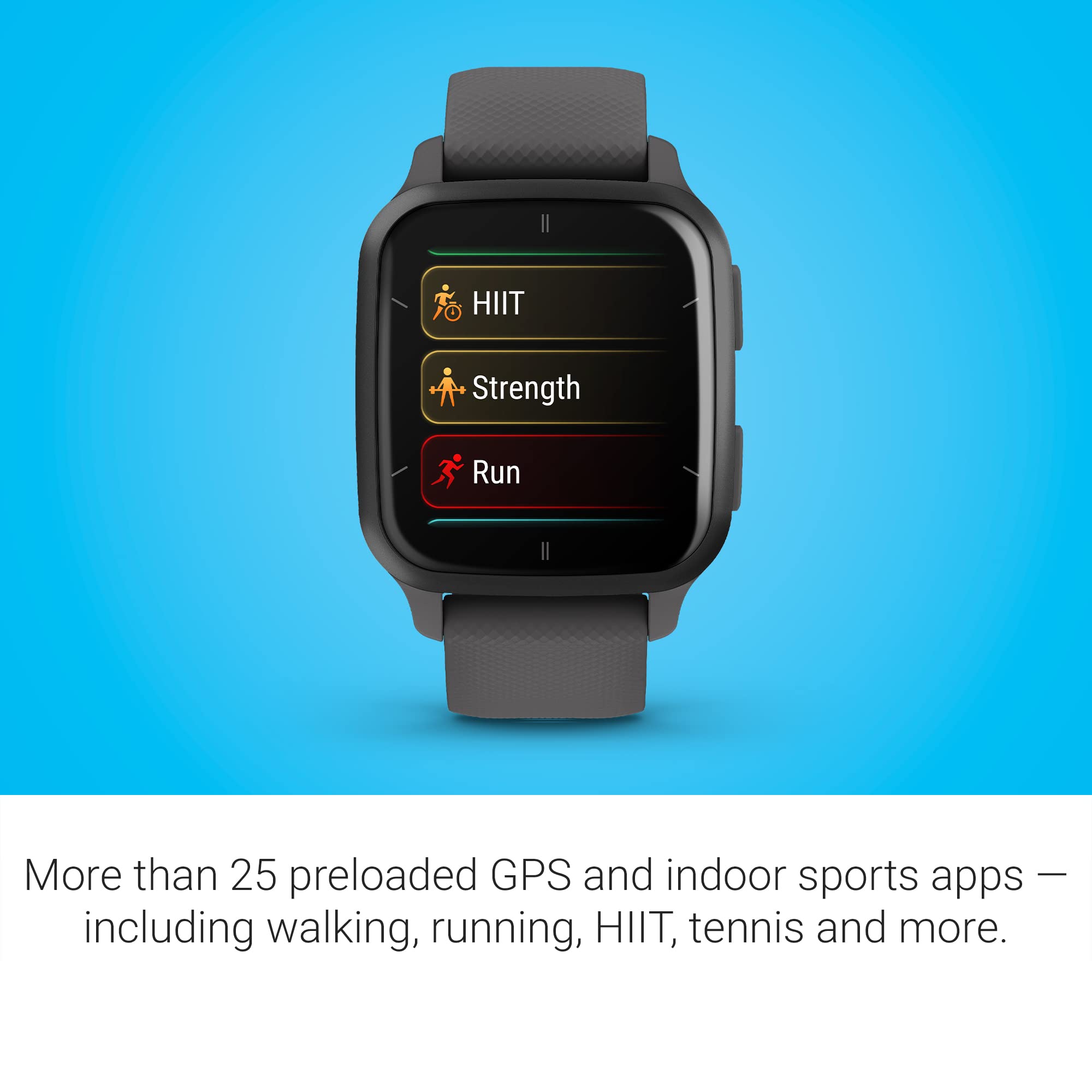 Garmin Venu Sq 2 GPS 40mm Slate Aluminum with Shadow Gray Case w/ Gray Silicone Band - 010-02701-00