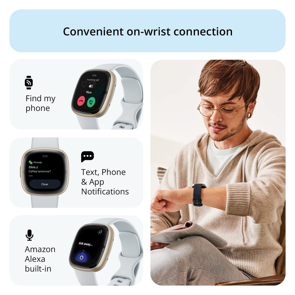 Fitbit - Sense 2 Advanced Health Smartwatch - Pale Gold - FB521GLBM-US