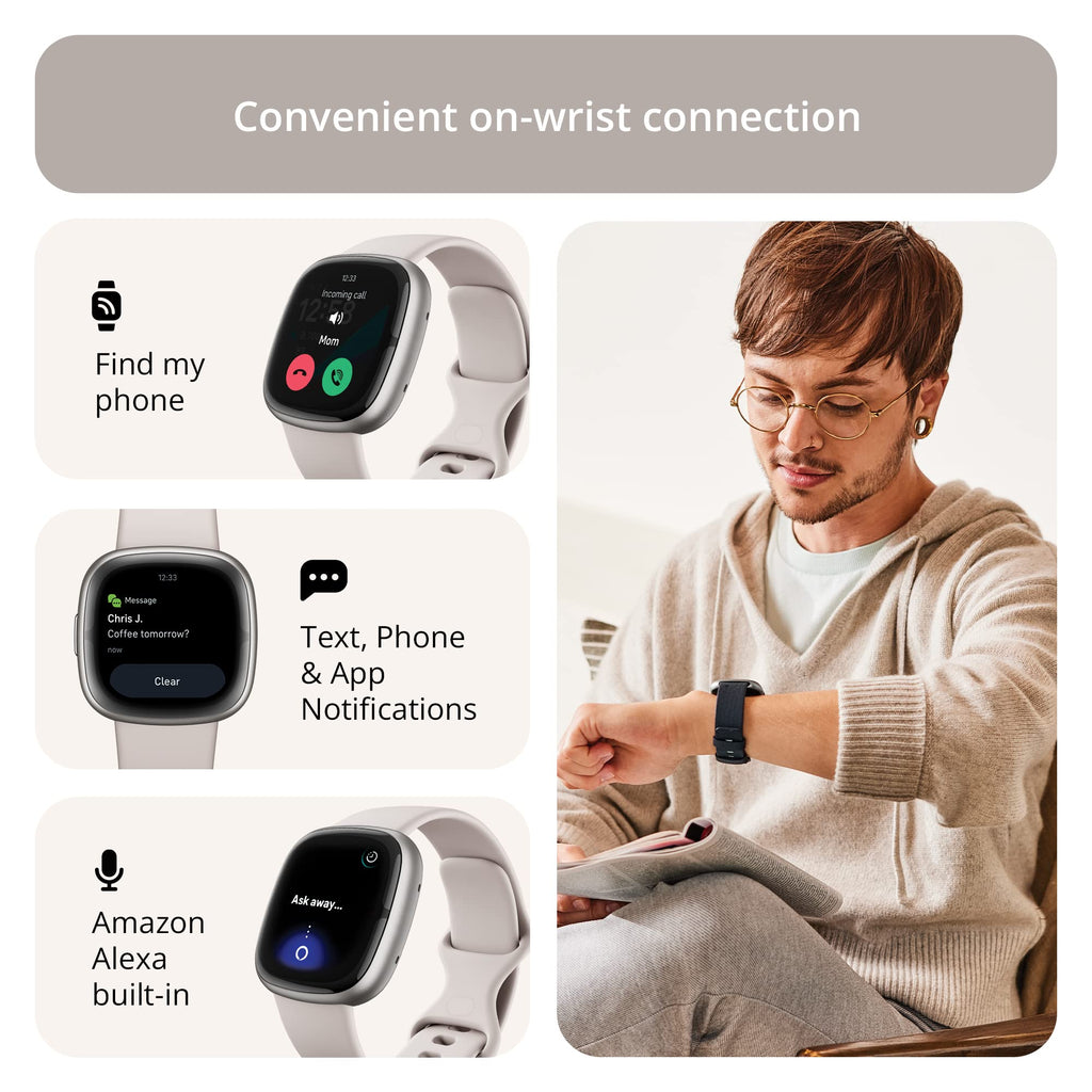 Fitbit - Sense 2 Advanced Health Smartwatch - Platinum - FB521SRWT-US