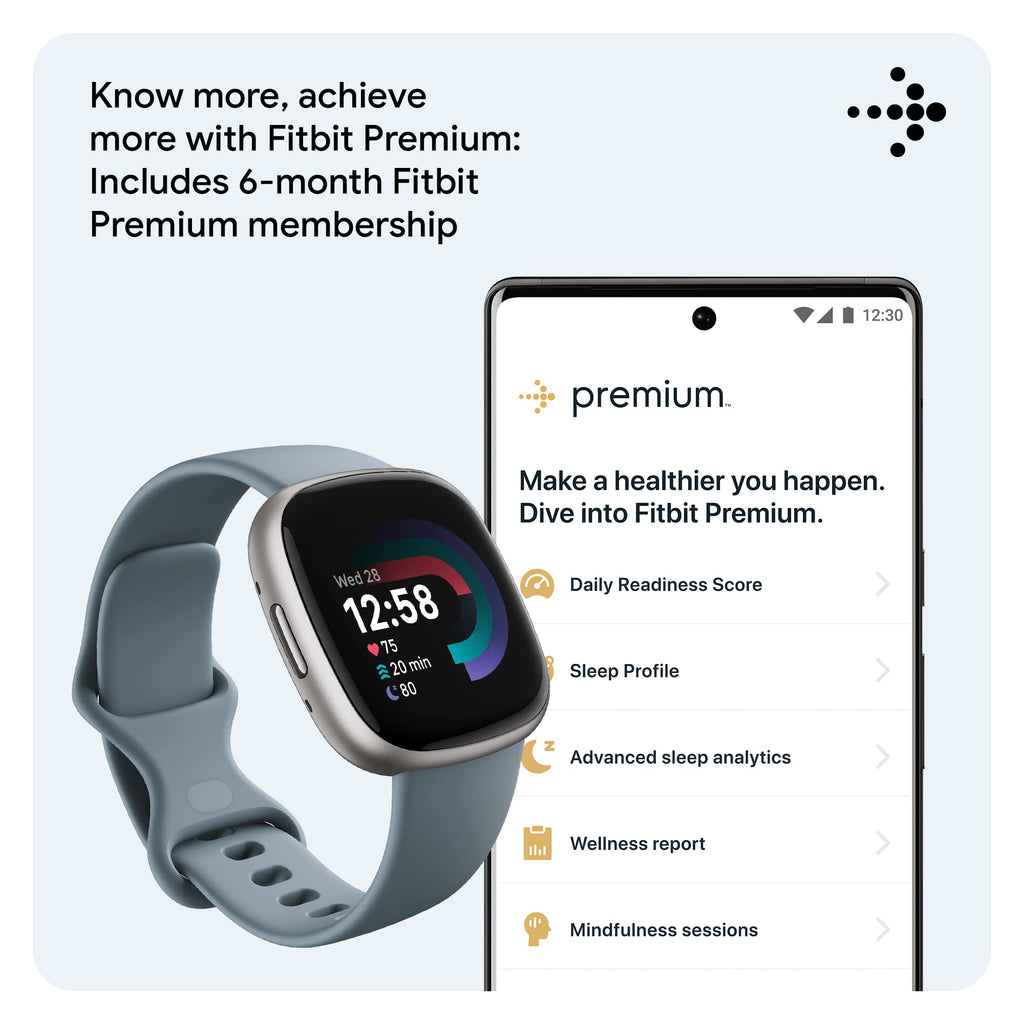 Fitbit Versa 4 Fitness Smartwatch ? Platinum ? FB523SRAG-US