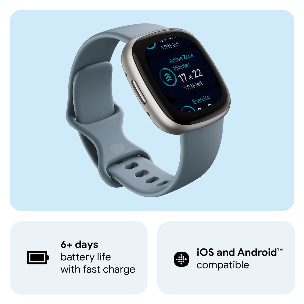 Fitbit Versa 4 Fitness Smartwatch ? Platinum ? FB523SRAG-US