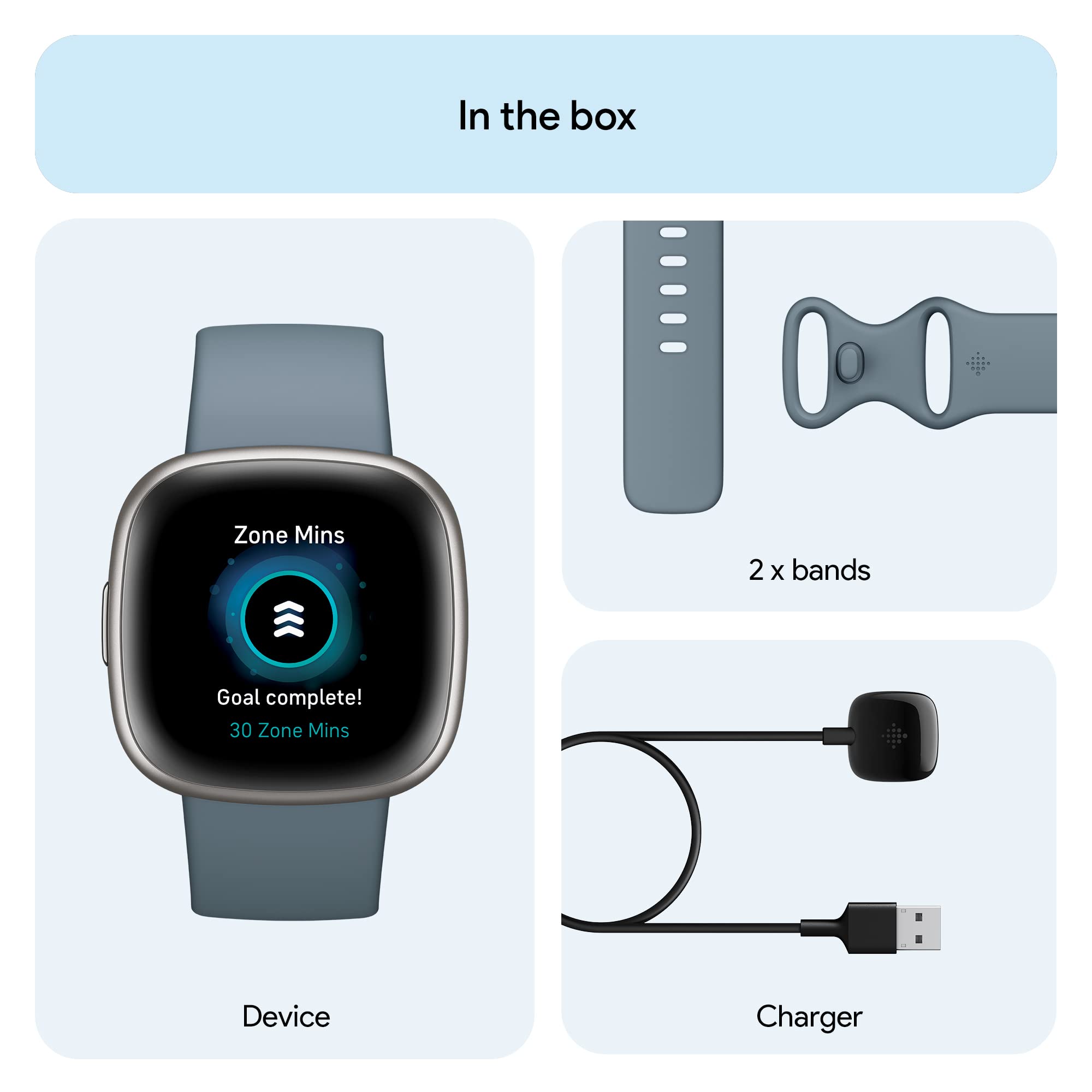 Fitbit Versa 4 Fitness Smartwatch ? Platinum ? FB523SRAG-US