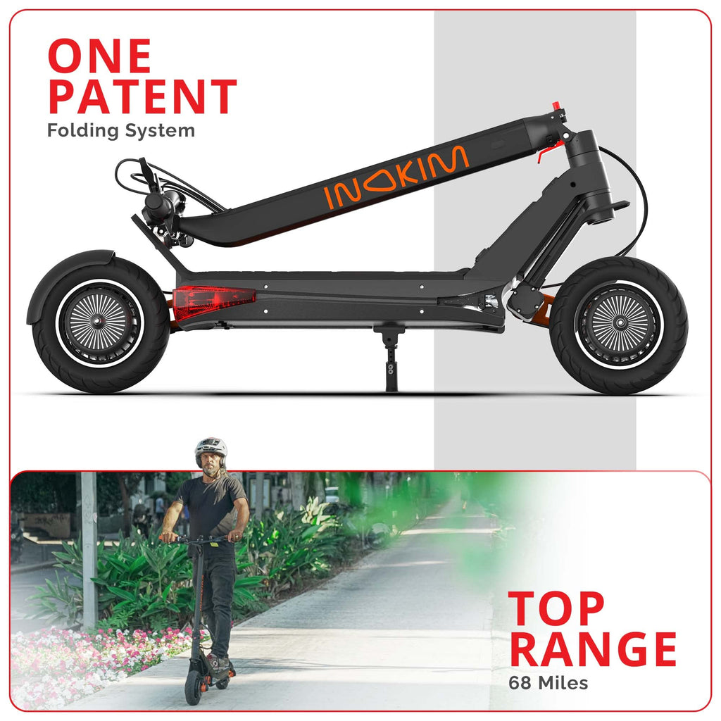 INOKIM - Oxo Super Scooter w/68 miles Max Operating Range & 40 Mph Max Speed - Black