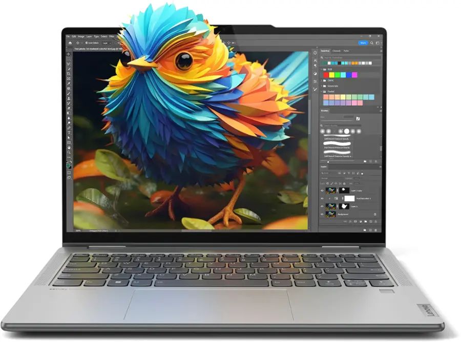 Lenovo - Yoga 7 2-in-1 14" 2K Touchscreen Laptop - AMD Ryzen 7 8840HS - 16GB RAM - 1 TB SSD - Artic Grey - 83DK000AUS