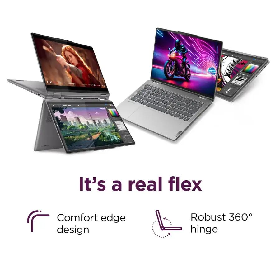 Lenovo - Yoga 7 2-in-1 14" 2K Touchscreen Laptop - AMD Ryzen 7 8840HS - 16GB RAM - 1 TB SSD - Artic Grey - 83DK000AUS