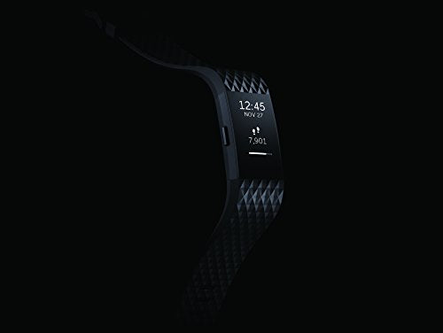 Fitbit Charge 2 Heart Rate + Fitness Wristband, Special Edition ? Gunmetal, Large ? FB407GMBKL