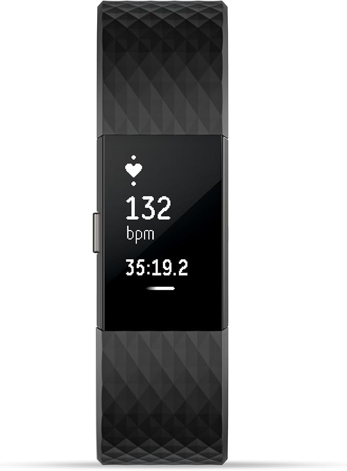 Fitbit Charge 2 Heart Rate + Fitness Wristband, Special Edition ? Gunmetal ? Small ? FB407GMBKS