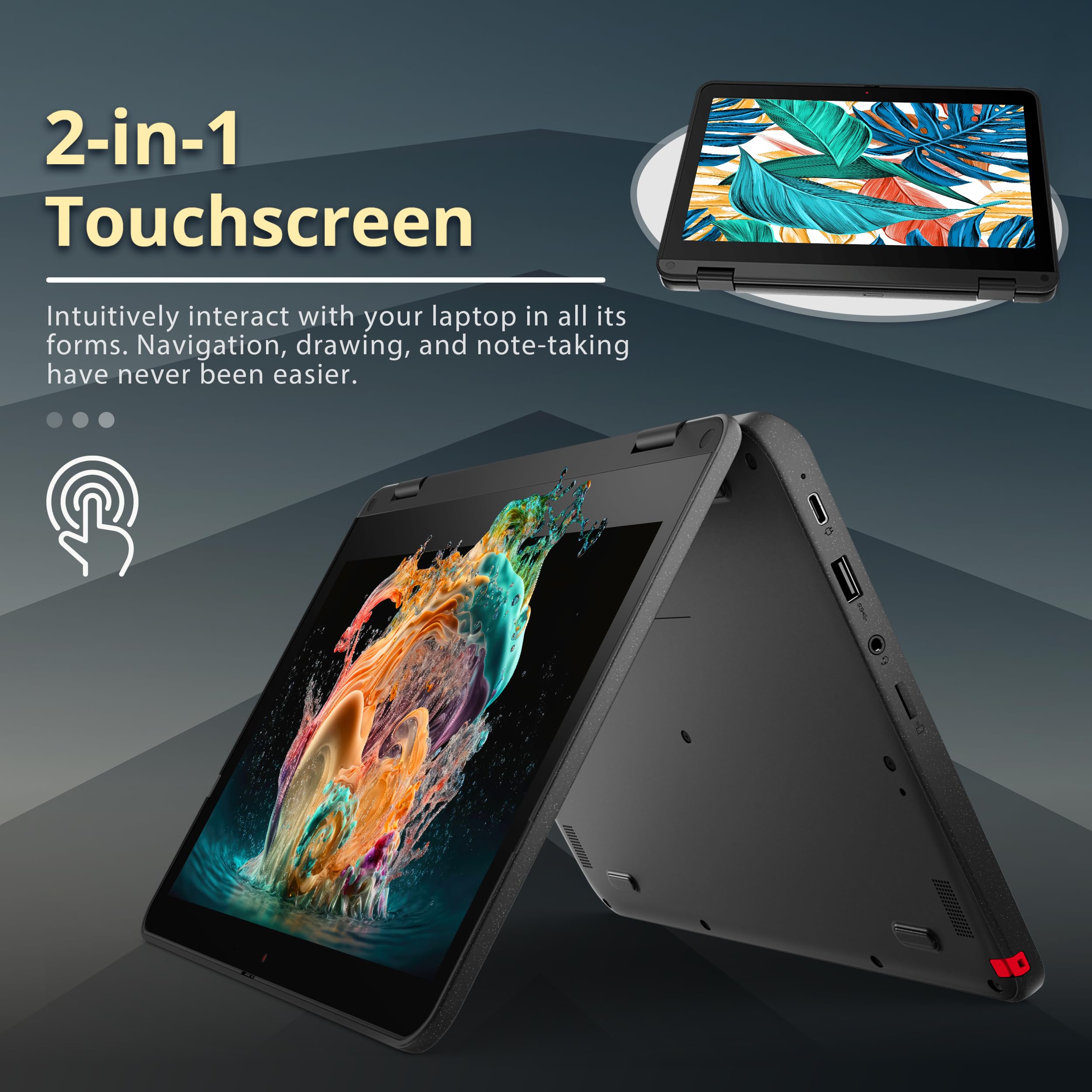 Lenovo 300e Chromebook Gen 3 - HD Touch - AMD 3015Ce - 4GB RAM - 32GB SSD - Gray - 82JAS03X00