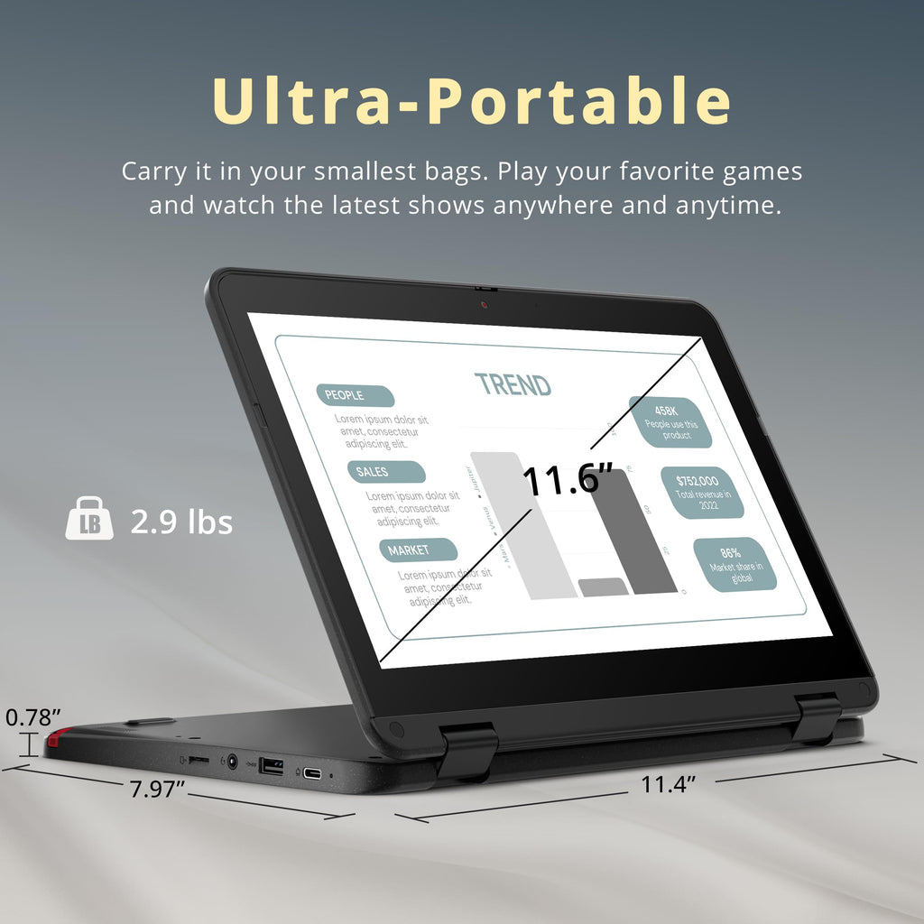 Lenovo 300e Chromebook Gen 3 - HD Touch - AMD 3015Ce - 4GB RAM - 32GB SSD - Gray - 82JAS03X00