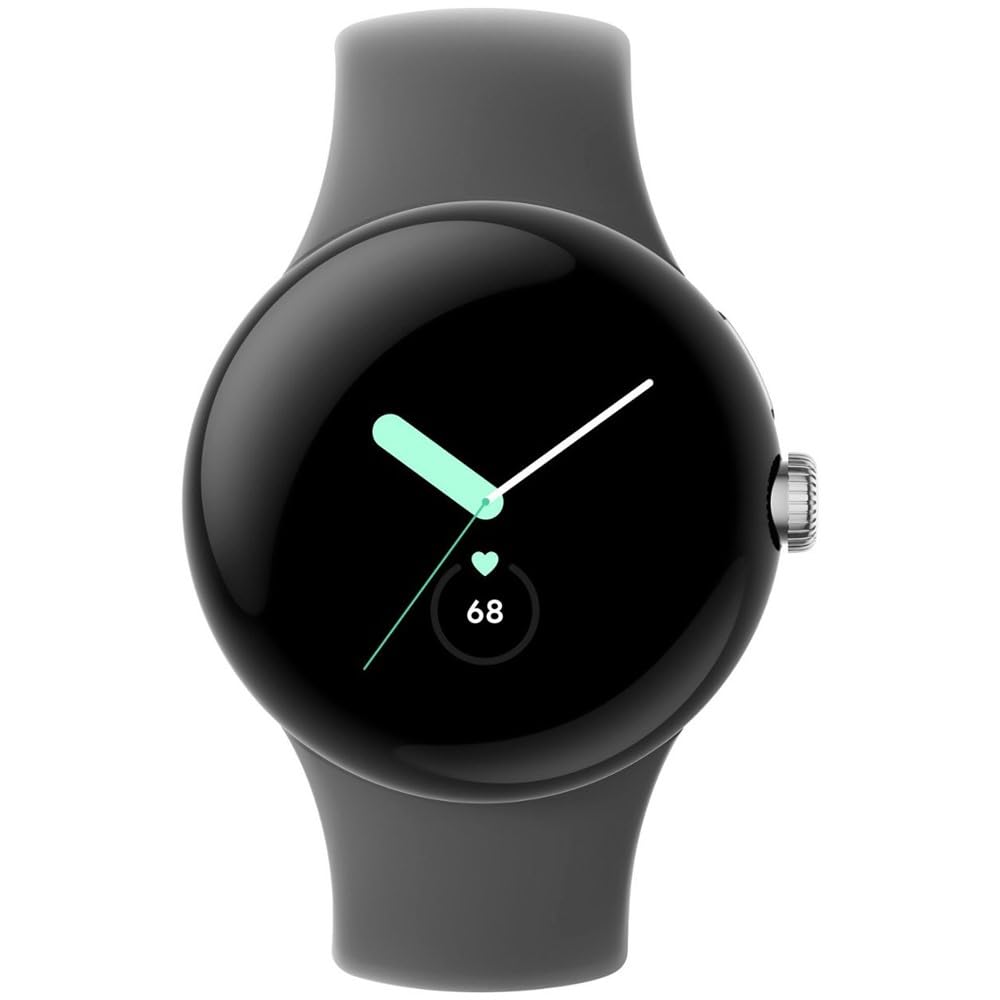 Google Pixel Watch 4G LTE 41mm Silver Stainless Steel w/ Charcoal Active Band