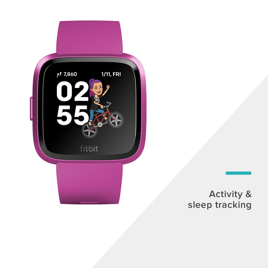 Fitbit Versa Lite Edition ? Smartwatch ? Mulberry w/ Small and Large Bands ? FB415PMPM