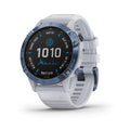 Garmin Fenix 6 Pro Solar ? 47mm Titanium ? Mineral Blue Case with Whitestone Band ? 010-02410-18