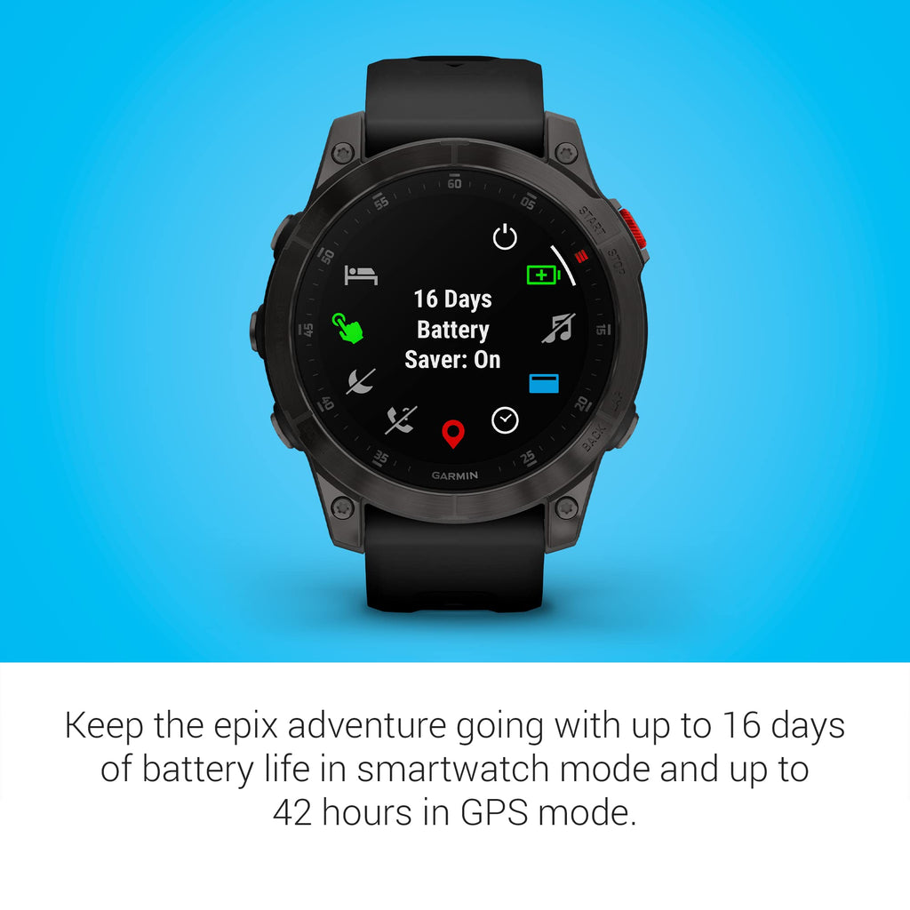Garmin epix (Gen 2) GPS Smartwatch ? 47mm ? Fiber-Reinforced Polymer with Titanium Bezel ? 010-02582-10
